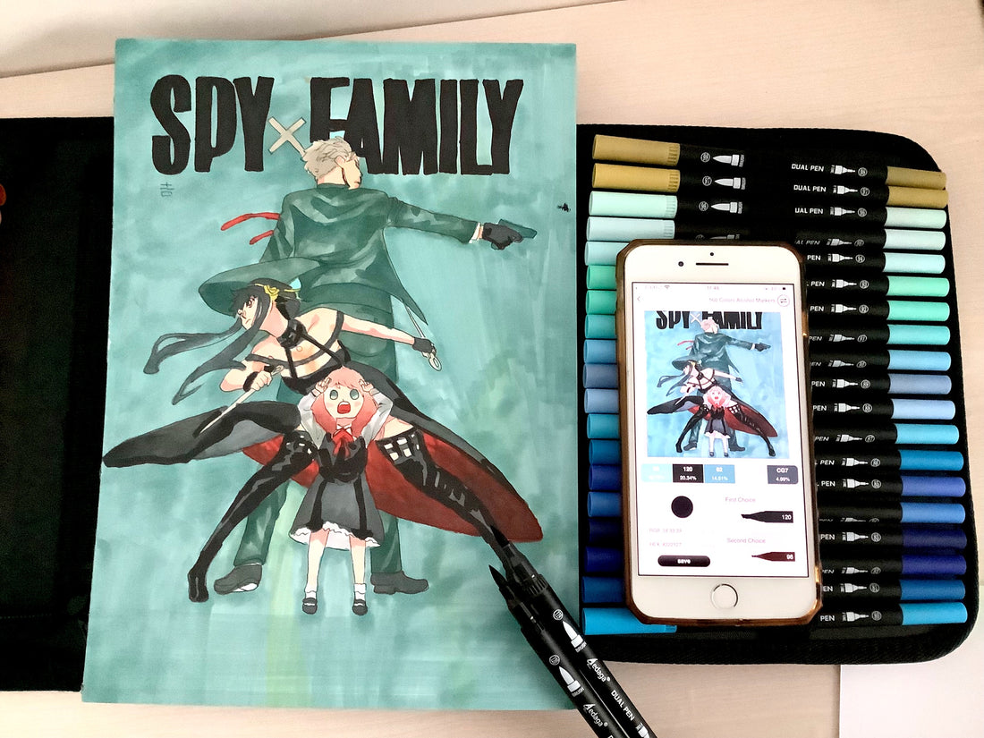 The artwork "Y-SPY FAMILY" was well presented using Aedaga Dual Tip Brush Pens