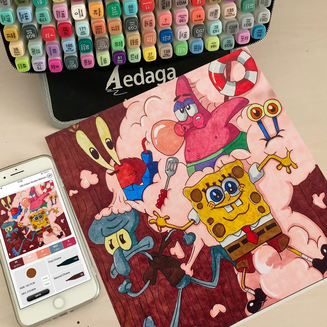 Make art time easy and mess-free with Aedaga Alcohol marker.