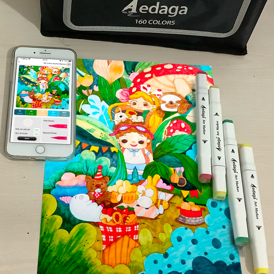 Aedaga Alcohol marker painting set contains everything you need!