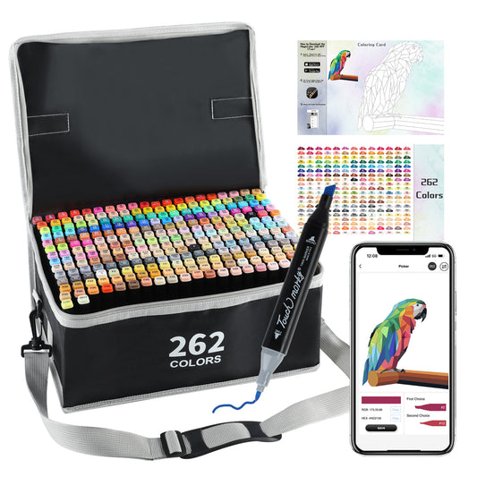 262 Colors Alcohol Markers with Free App