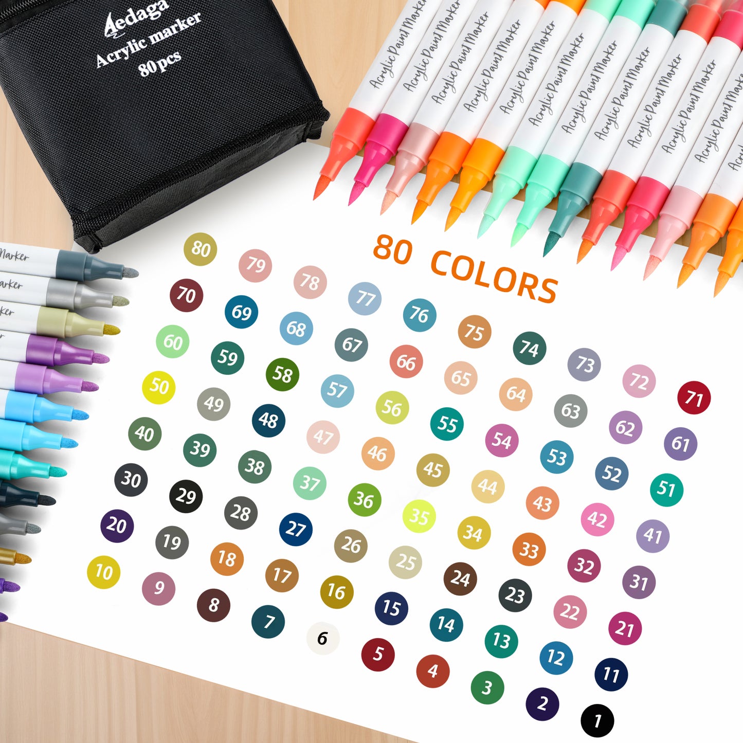 80 Colors Acrylic Paint Pens with Free App